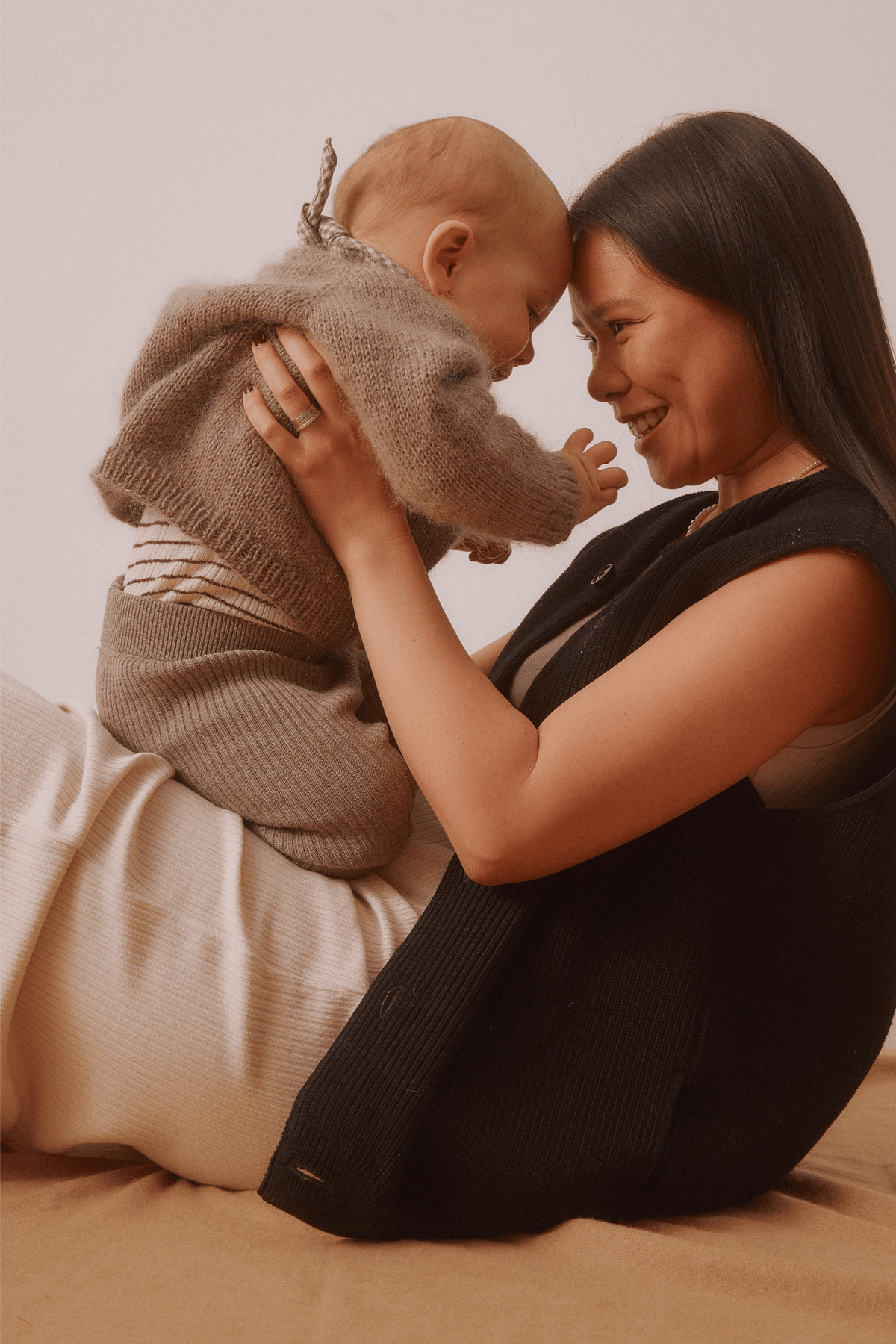 A mother holding her child
